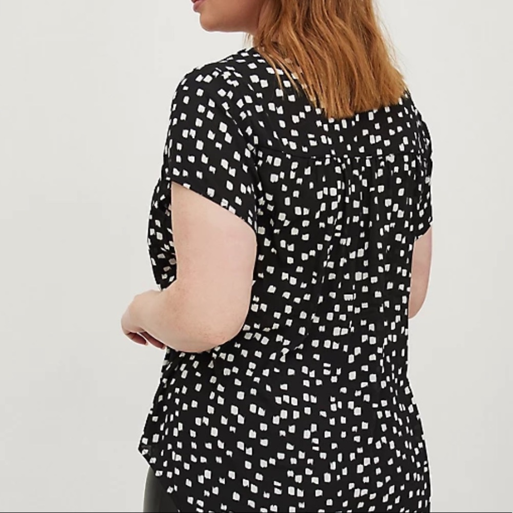Georgette Dots Split Neck Top - image 4